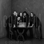 04-12-2008 Connu.nl Team Maarten Corbijn, Lesley Kooman, Govert de Roos, Patricia Steur and Claude Vanheye at studio in Amsterdam. On behalf of Connu.nl

[keywords]Black & White Image, Posed, Full Length, Eyecontact, Smiling[/keywords]